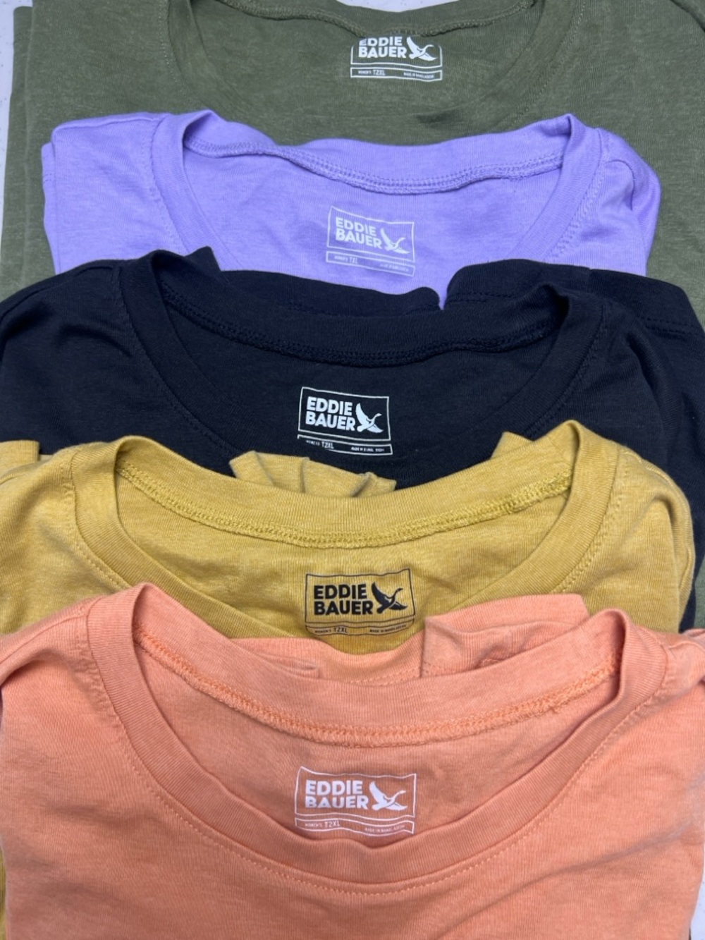 Eddie Bauer Long Sleeve Women’s Cotton T Shirt Size T2XL Bundle (5)